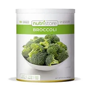 Nutristore Freeze Dried Broccoli | Survival Emergency Veggie Supply, Healthy Meals, Camping | Made in USA | 25 Year Shelf Life | #10 Can