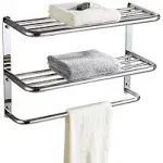 LUANT 24 Inch Bathroom Shelf 3-Tier Wall Mounting Rack with Towel Bars