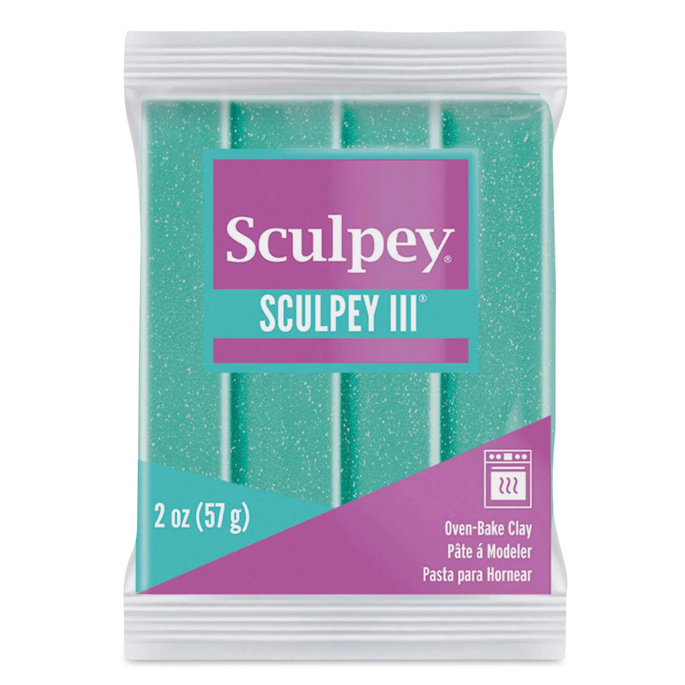 Sculpey III Polymer Clay 2oz Turquoise Glitter