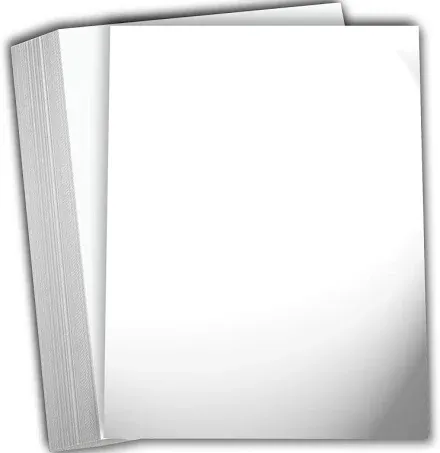 Hamilco White Glossy Cardstock Paper 8 1/2 x 11" 100 lb Cover Card Stock 50 Pack