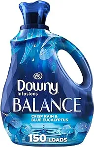 Downy Infusions Laundry Fabric Softener Liquid, BALANCE, Crisp Rain and Blue Eucalyptus, 56 fl oz