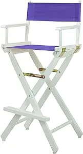 Casual Home 230-01/021-41 Director Chair, 30" - Bar Height, WhiteFrame/Purple Canvas