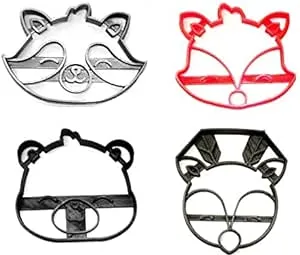 Woodland Creature Forest Animal Faces Set of 4 Cookie Cutters USA PR1590