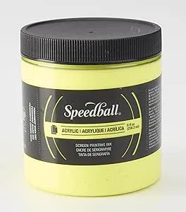 Speedball Acrylic Screen Printing Ink Fluorescent Yellow 8 oz.