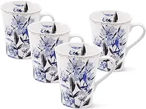 Mikasa Kaia Bone China Mugs, Set of 4, 13.5 Ounce