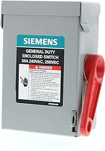 Siemens GNF321A 30-Amp, 3-Pole, 240V General Duty Compact Series Safety Switch, Non-Fusible, Indoor