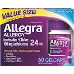 Allegra Allergy 60-Count 24 Hour Relief Gelcaps