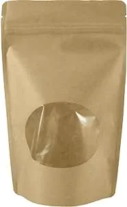 50 Natural Kraft Stand Up Zip Pouch