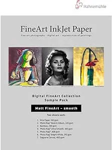 Hahnemuhle Matt FineArt Smooth Paper Sample Pack, 8.5x11", 10 Sheets