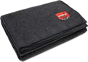 Swiss Link Military Surplus 64 x 90 Inch Classic Wool Blanket Charcoal Gray