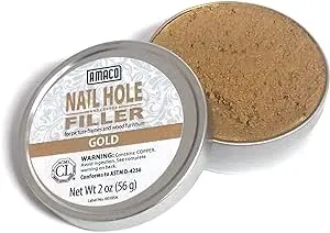 Amaco Nail Hole and Corner Filler for Wood, 2 Oz Tin, Gold