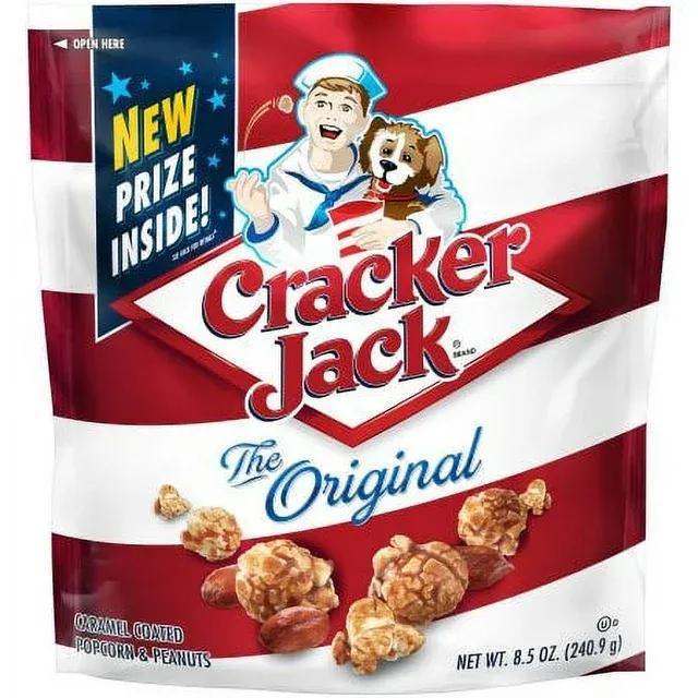 Cracker Jack (Pack of 30) The Original Caramel Coated Popcorn and Peanuts, 1.25 oz, 30 Bags