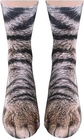 Sublimated socks, Animal printed socks, animal socks, printed socks, paw print socks, tiger socks, cat socks