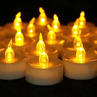 Flameless LED Tea Lights Canadles: 100 Pack Battery Tea Lights, Realistic and Flickering Tealights, Flameless Votive Candles Operated Warm Yellow Electric Fake Candle for Wedding Party Home Decoration