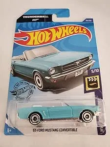 Hot Wheels 2020 HW Screen Time James Bond Thunderball 007 '65 Ford Mustang Convertible 59/250, Light Blue