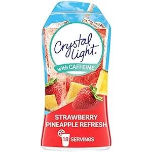 Crystal Light Sugar-Free Zero Calorie Liquid Water Enhancer with Caffeine - Strawberry Pineapple Water Flavor Drink Mix (1.62 fl oz Bottle)