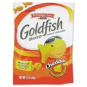 Goldfish Crackers, Cheddar, Single-Serve Snack, 1.5Oz Bag, 72/Carton