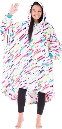 THE COMFY Dream | Oversized Light Microfiber Wearable Blanket, One Size Fits All, Seen on Shark Tank, (Confetti)