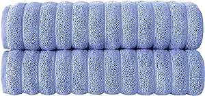 Classic Turkish Towels CTT Premium 2 Pack Bath Towels Set, Made with 100% Turkish Cotton, Spa & Hotel, Quick Drying Towels, Absorbent & Comfy | 27"x54" (Blue)