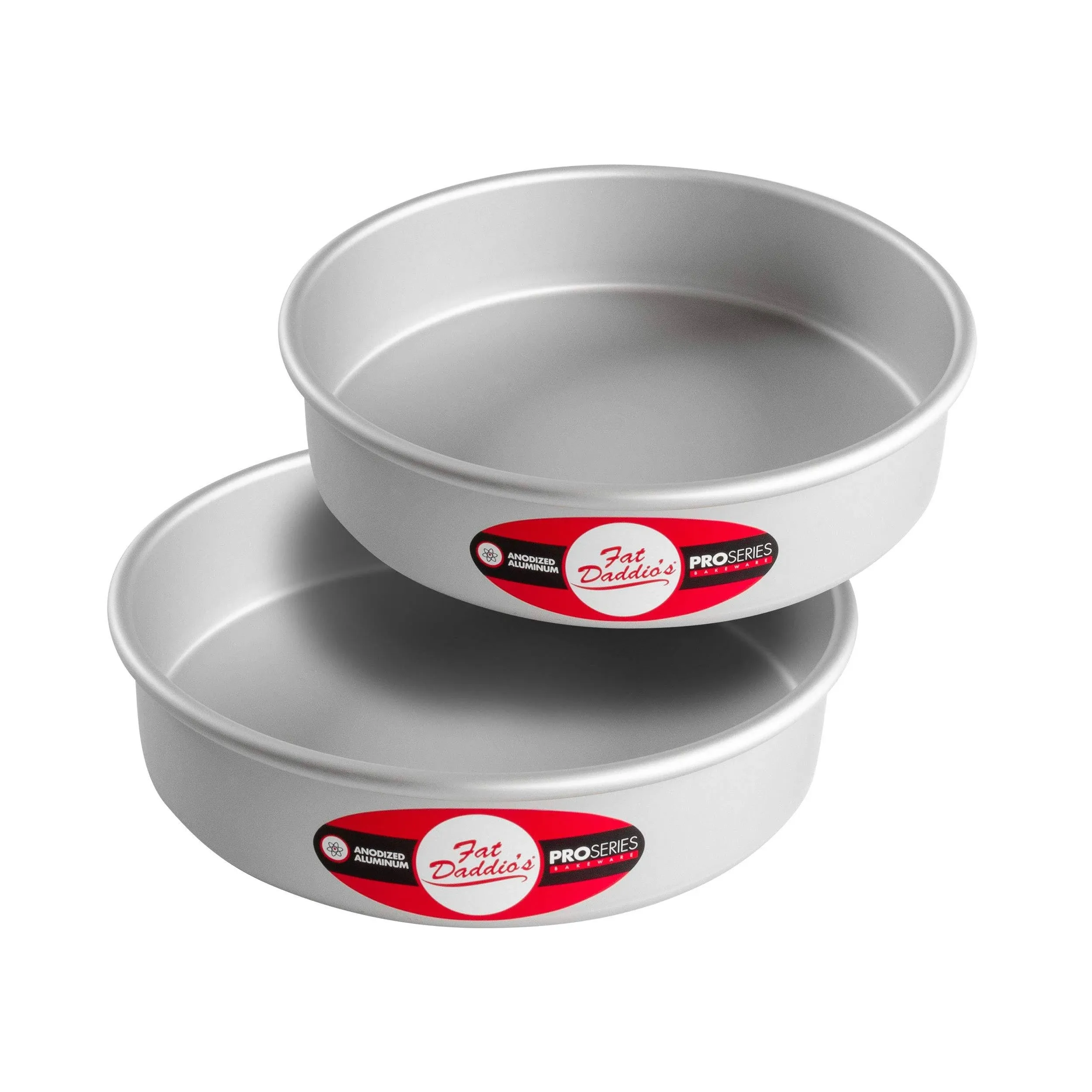 Set Of 2 Fat Daddio’s Round Layer Cake Pans 8”x2” Aluminum