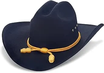 Western Cowboy Hat - Cattleman's with Cavalry Band - Black (Large/XLarge)