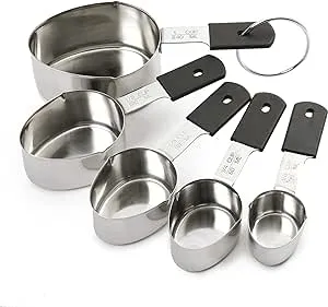 Norpro Grip-Ez Stainless Steel Measuring Cups, 5-Piece, Silver