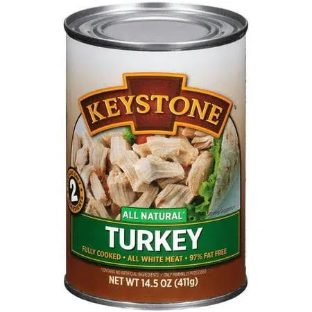 (3 Pack) Keystone All Natural Turkey 14.5 oz Can Emergency Survival Food for Camping Hiking and Backpacking Ready to Eat