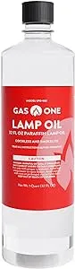 Gas One Liquid Paraffin Lamp Oil – 32oz (950ml) Clear Oil Lamp – Multifunctional Lamp Oil Smokeless Odorless Indoor Ideal for Lamps, Lanterns, Tiki