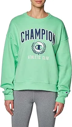 Champion Women's Sweatshirt, Powerblend, Crewneck for Women, Script (Plus Size Available)