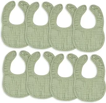 Comfy Cubs Muslin Cotton Baby Bibs - Sage Bib Standard Multicolor