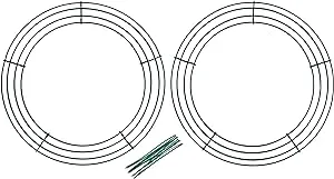 Pack of 2 Wire Wreath Frame (12 Inch) with 10 Twist Ties – Round Metal Wreath Form for Crafts & Floral Decorations on Weddings Christmas Home Party Celebrations, Dark Green