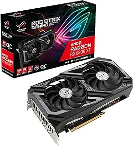 ASUS ROG Strix AMD Radeon RX 6600 XT OC Edition Gaming Graphics Card (AMD RDNA 2, PCIe 4.0, 8GB GDDR6, HDMI 2.1, DisplayPort 1.4a, Axial-tech Fan Design, Super Alloy Power II, GPU Tweak II)