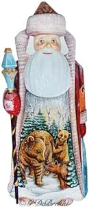 Waking Grizzlies Santa, Woodcarved Figurine - Holiday Accents And Figurines - by G. DeBrekht | Houzz