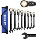 Ratcheting Wrench Set 8 Pcs 72 Teeth Combo Ratchet Spanner Kit