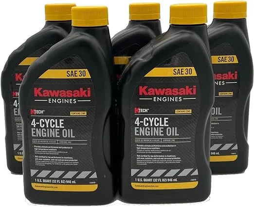 Pack of 6 Kawasaki 99969-6281 Genuine OEM K-Tech SAE 30 4-Cycle Engine Oil