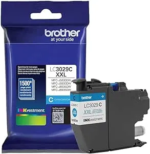 Brother Genuine LC3029CXXL Super High Yield Cyan Ink Cartridge (LC3029C) (For use with MFC-J5830DW MFC-J5830DWXL MFC-J5930DW MFC-J6535DW MFC-J6535DWXL MFC-J6935DW Printers)