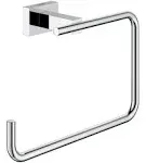 Grohe 40510001 Essentials Cube Metal 7.48-in. Towel-Ring, Starlight Chrome