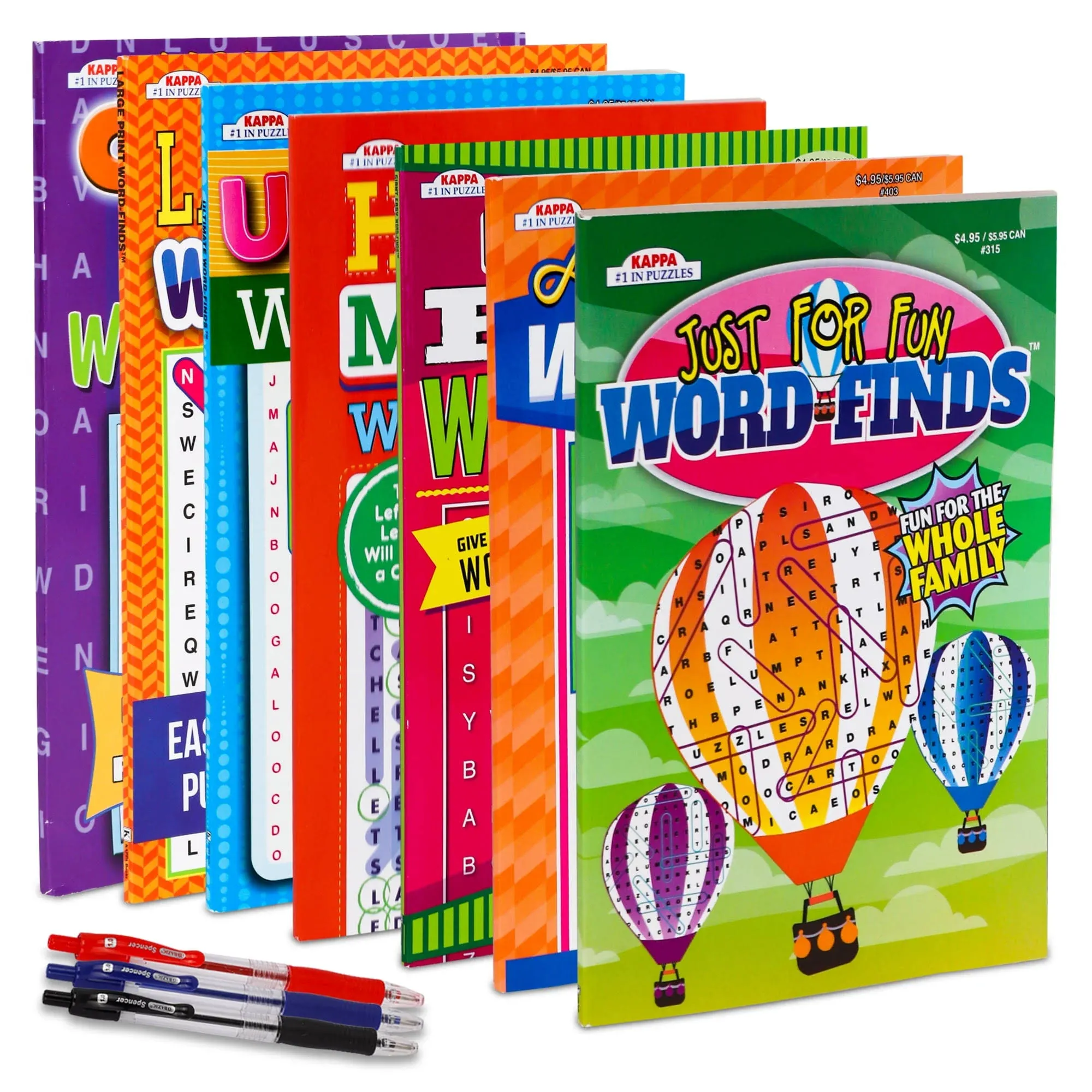 7-Pack 550+ Large Wordsearch Puzzle Books For Adults, Aging Seniors Brain Stimulation Giant Print Words Activity Books ( Pack Bulk), Paperback - 8X10