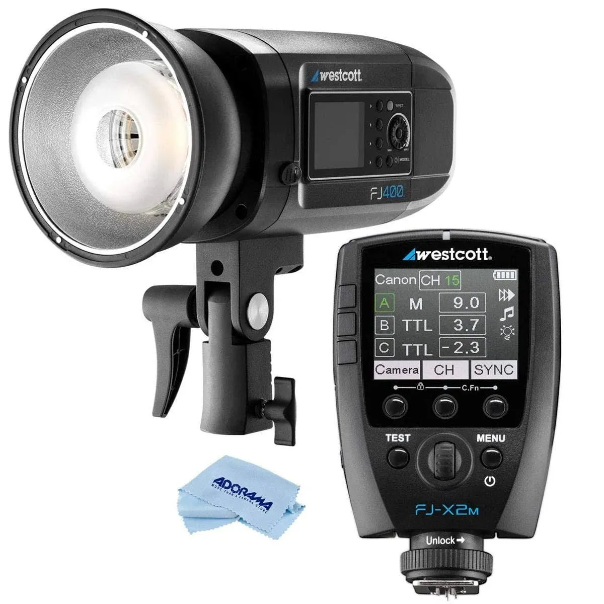 Westcott FJ400 with Westcott FJ-X3 M Universal Wireless Flash Trigger, Microfiber Cloth