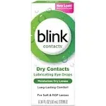 blink Contacts Lubricating Eye Drops For Soft & RGP Lenses - 0.34 oz, Pack of 5