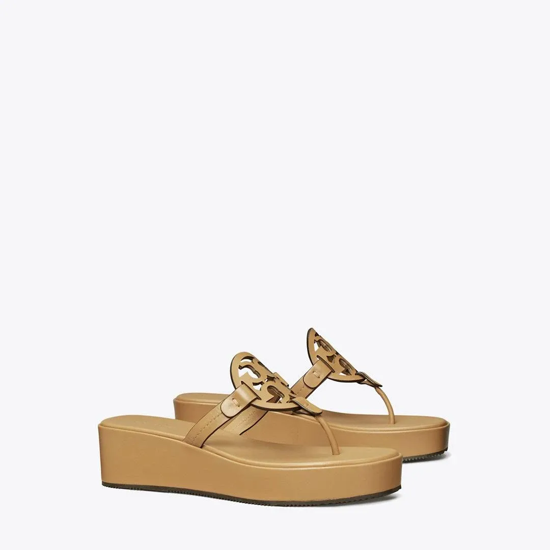 Tory Burch Miller Wedge Thong Sandals - 9