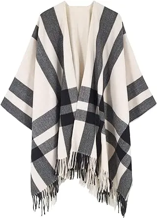 Breezy Lane Shawl Wraps for Women Poncho Wrap Open Front Ruana Wraps Cardigan Cape for Fall Winter Holiday