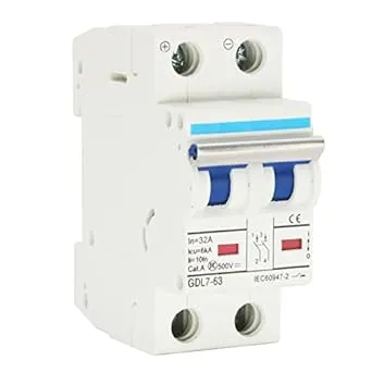 2 Pole DC Miniature Circuit Breaker, 500V 32 Amp DC Breaker Solar Disconnect Switch C32 for Solar Panel PV System