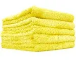 The Rag Company - Eagle Edgeless 350 (5-Pack) Professional Korean 70/30 Blend Super Plush Microfiber Detailing Towels, 350GSM, 16in x 16in, Yellow