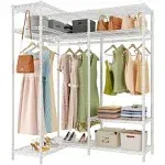 VIPEK L30 Corner Closet System L Shaped Garment Rack, L Corner Clothes Rack Freestanding Portable Wardrobe Closet, White