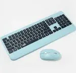 Uncaged Ergonomics KM1 Wireless Keyboard and Mouse Combo Light Blue