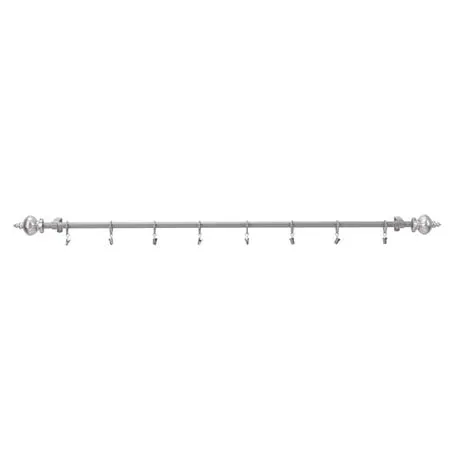 Herrschners Silver Finial Rod with Clips Hanger | 183cm