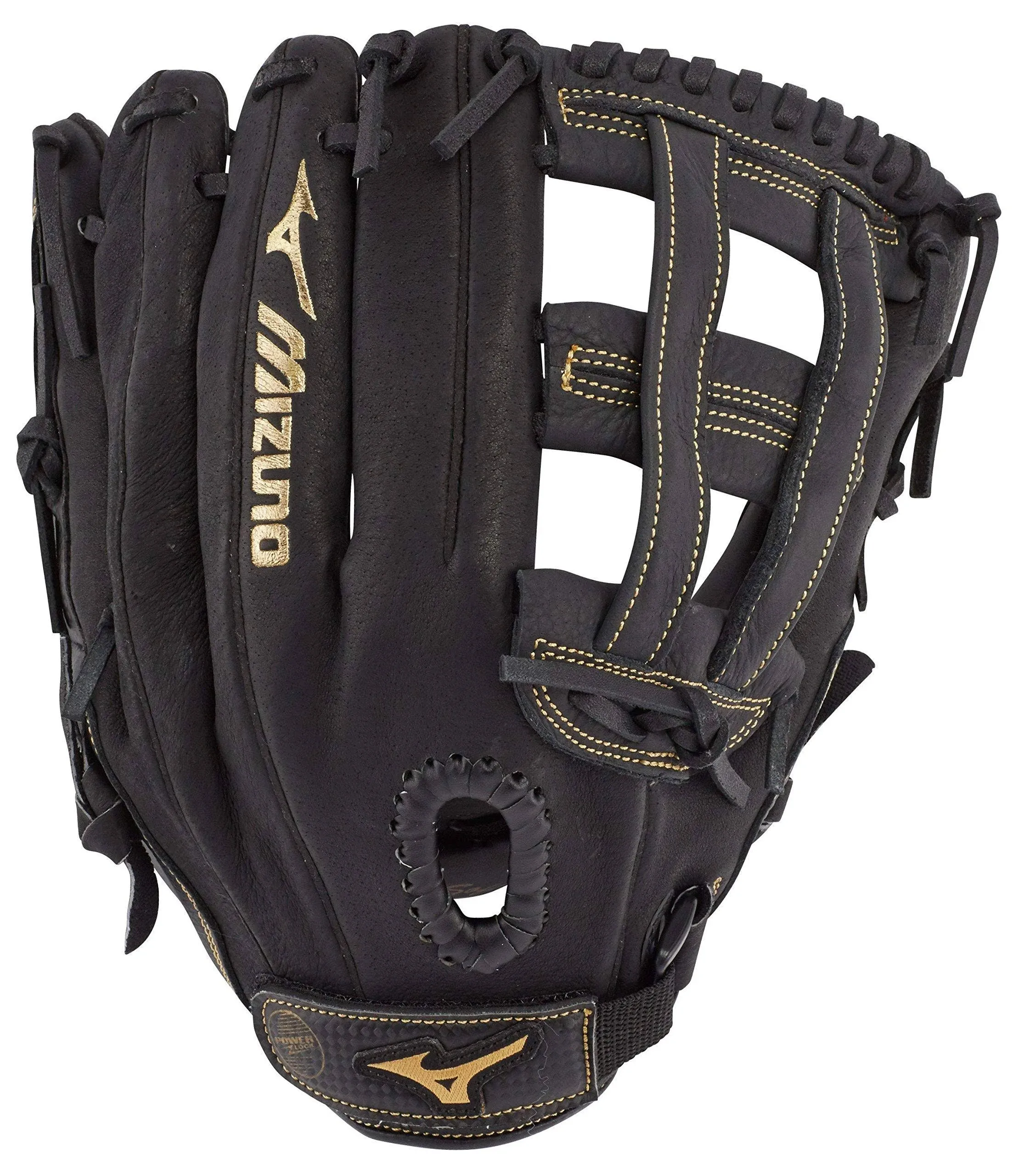 Mizuno unisex adult 12" Premier Series Slowpitch Softball Glove 12 , Black/Gold H Web, US