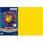 Pacon 103036 Tru-Ray 12&quot; x 18&quot; Yellow Pack of 76 lb. Construction Paper - 50 Sheets