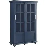 Ameriwood Home Aaron Lane Navy 4-Shelf Bookcase with Doors (31.75-in W x 51-in H x 13-in D)Ameriwood Home Aaron Lane Navy 4-Shelf Bookcase with Doors (31.75-in W x 51-in H x 13-in D)